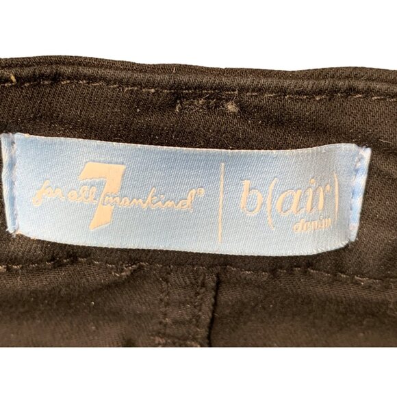 7 For All Mankind B(air) Black Skinny Jeans Womens Size 32 Raw Hem Crop GUC 8110 - Picture 5 of 10